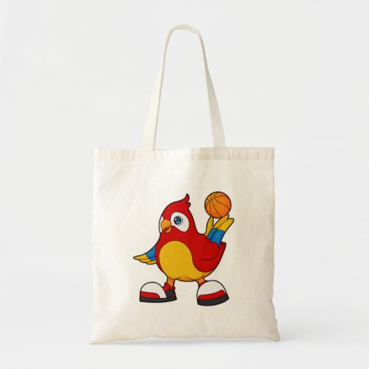 Parrot als Basketball-speler met Basketball Tote Bag (Voorkant)