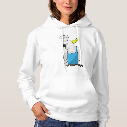 Parrot als Chef met pet voor het koken Hoodie (Voorkant)