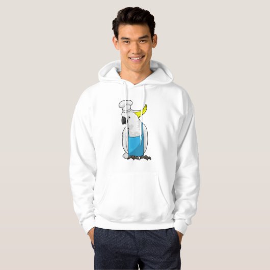 Parrot als Chef met pet voor het koken Hoodie (Voorkant volledig)