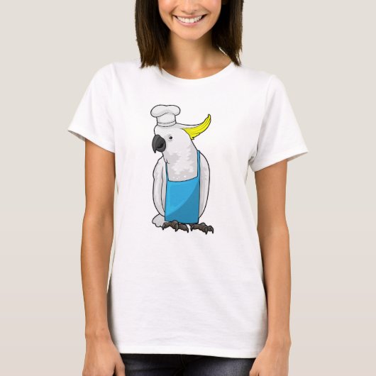 Parrot als Chef met pet voor het koken T-shirt (Voorkant)