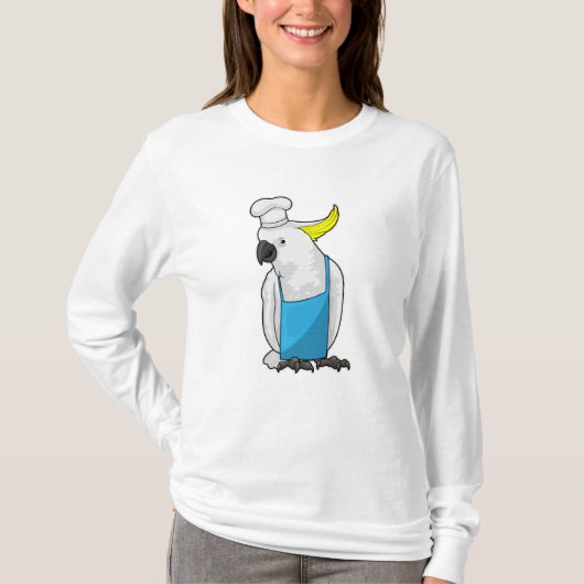Parrot als Chef met pet voor het koken T-shirt (Voorkant)