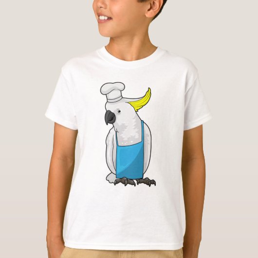 Parrot als Chef met pet voor het koken T-shirt (Voorkant)