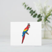Parrot als Gentleman met Pet Briefkaart (Staand voorkant)