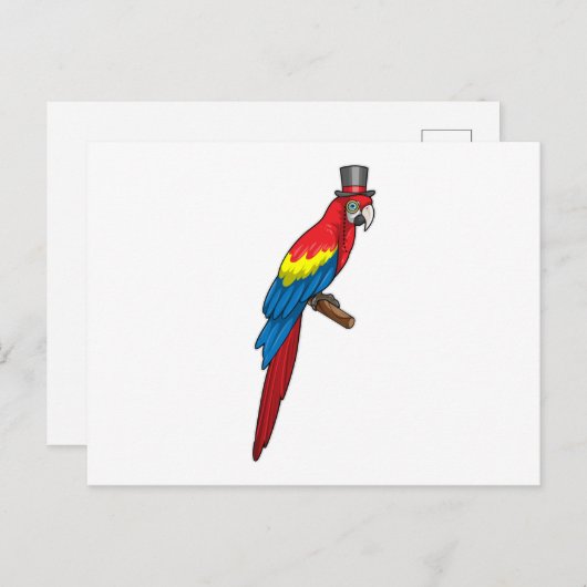 Parrot als Gentleman met Pet Briefkaart (Voorkant / Achterkant)