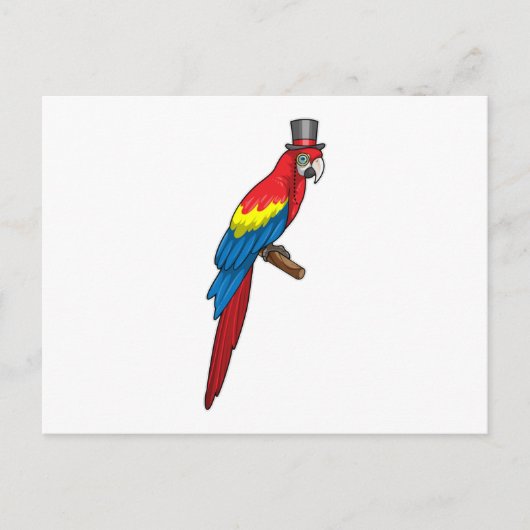 Parrot als Gentleman met Pet Briefkaart (Voorkant)