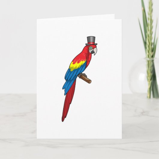 Parrot als Gentleman met Pet Kaart (Voorkant)