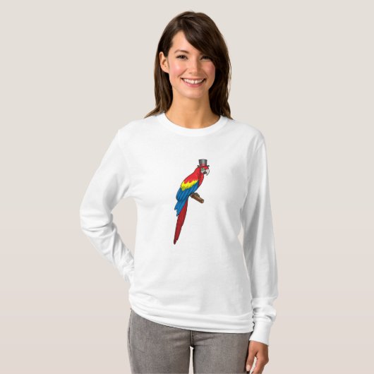 Parrot als Gentleman met Pet T-shirt (Voorkant volledig)