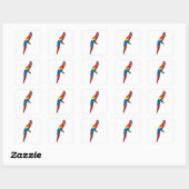 Parrot als Gentleman met Pet Vierkante Sticker (Vel)