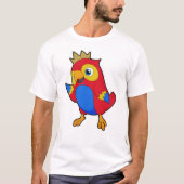 Parrot als koning met kroon t-shirt (Voorkant)