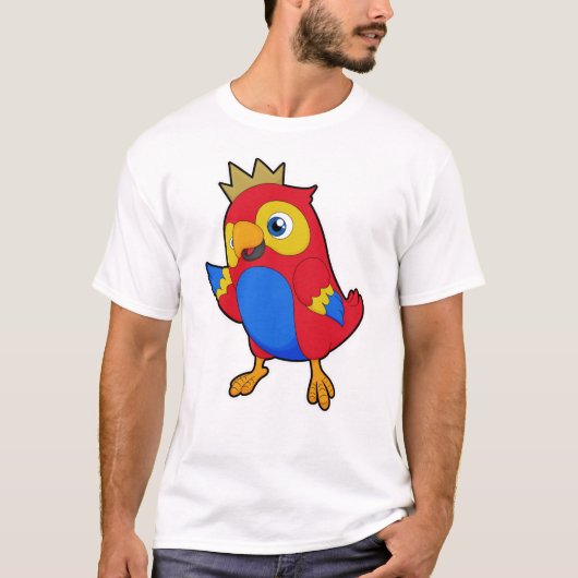 Parrot als koning met kroon t-shirt (Voorkant)