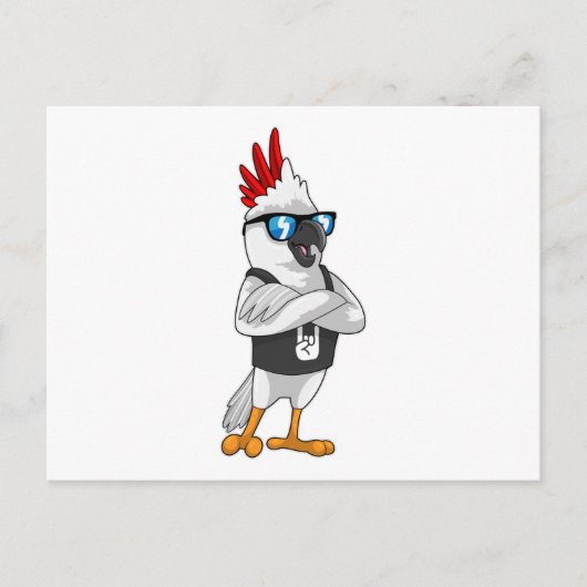 Parrot als muzikant met zonnebril briefkaart (Voorkant)