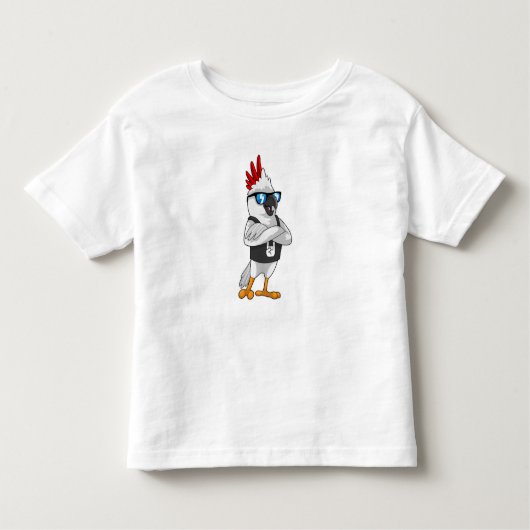 Parrot als muzikant met zonnebril kinder shirts (Voorkant)