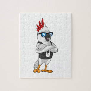 Parrot als muzikant met zonnebril legpuzzel