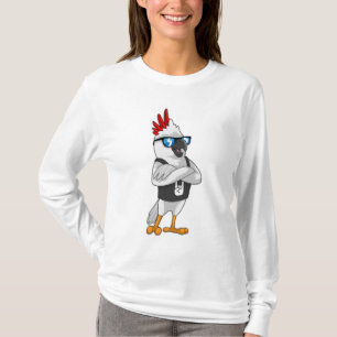 Parrot als muzikant met zonnebril t-shirt