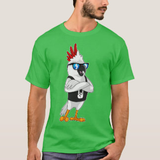 Parrot als muzikant met zonnebril t-shirt