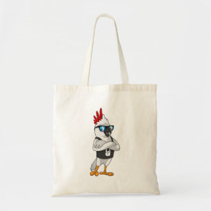Parrot als muzikant met zonnebril tote bag