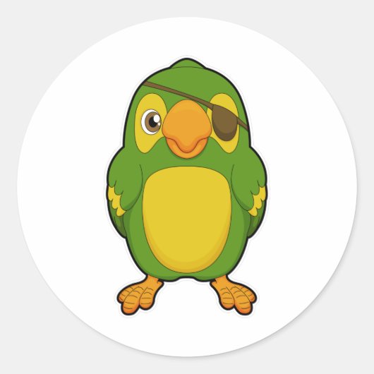Parrot als Piraat met Eyepatch Ronde Sticker (Voorkant)
