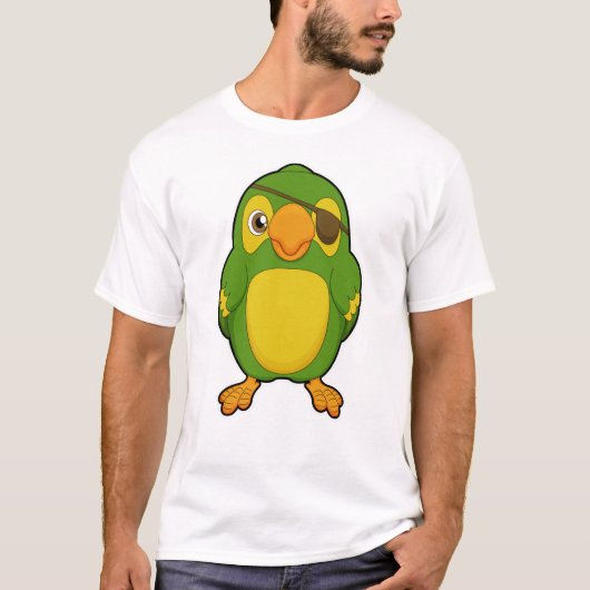 Parrot als Piraat met Eyepatch T-shirt (Voorkant)