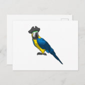 Parrot als Piraat met Pet Briefkaart (Voorkant / Achterkant)