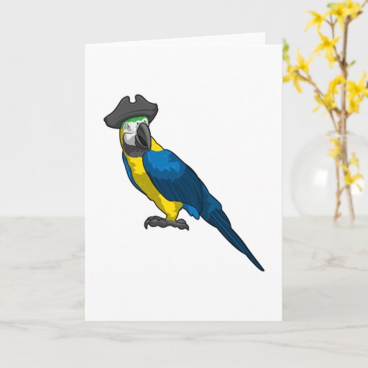 Parrot als Piraat met Pet Kaart (Gele Bloem)