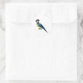 Parrot als Piraat met Pet Ronde Sticker (Tas)