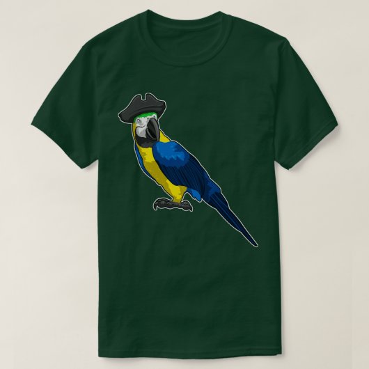 Parrot als Piraat met Pet T-shirt (Design voorkant)