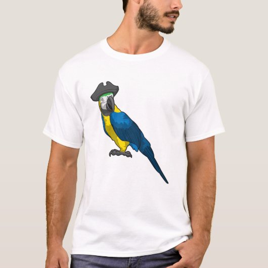 Parrot als Piraat met Pet T-shirt (Voorkant)