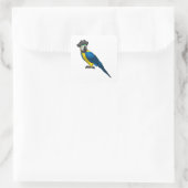 Parrot als Piraat met Pet Vierkante Sticker (Tas)
