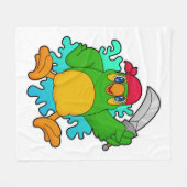 Parrot als piraat met zwaard fleece deken (Voorkant (Horizontaal))