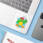 Parrot als piraat met zwaard sticker (Laptop met iPhone)
