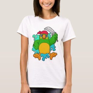 Parrot als piraat met zwaard t-shirt