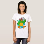 Parrot als piraat met zwaard t-shirt (Voorkant volledig)