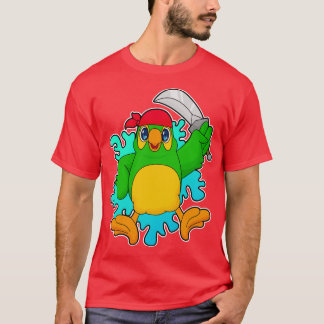 Parrot als piraat met zwaard t-shirt