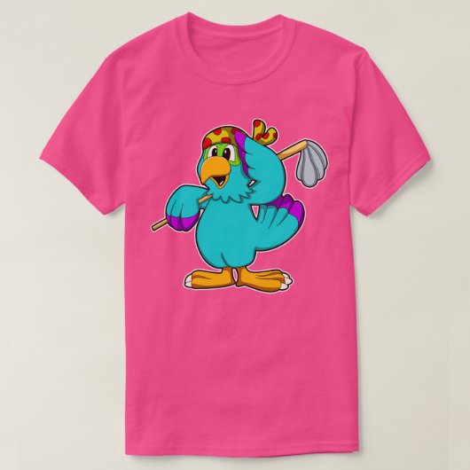 Parrot als schoonmaakmiddel met pop t-shirt (Design voorkant)