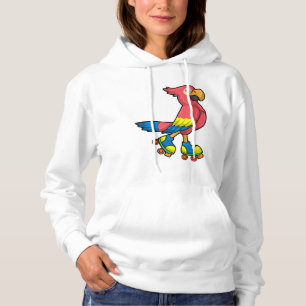 Parrot als Skater met Roller-schaatsen Hoodie