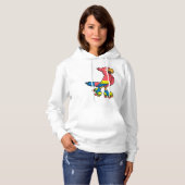 Parrot als Skater met Roller-schaatsen Hoodie (Voorkant volledig)