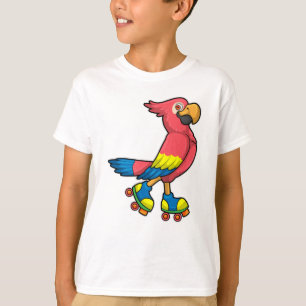 Parrot als Skater met Roller-schaatsen T-shirt