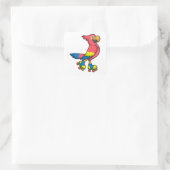 Parrot als Skater met Roller-schaatsen Vierkante Sticker (Tas)
