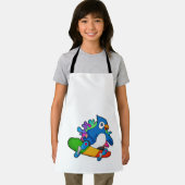 Parrot als Skater met skateboard Schort (Insitu)