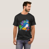 Parrot als Skater met skateboard T-shirt (Voorkant volledig)