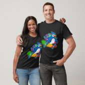Parrot als Skater met skateboard T-shirt (Unisex)