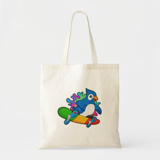 Parrot als Skater met skateboard Tote Bag (Voorkant)