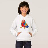Parrot als student met rugzak (Voorkant volledig)