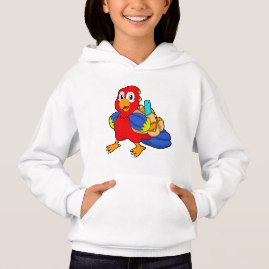 Parrot als student met rugzak (Voorkant)