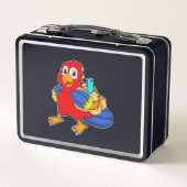 Parrot als student met rugzak (Achterkant)