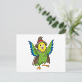 Parrot als Tovenaar met Pet Briefkaart (Staand voorkant)