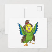 Parrot als Tovenaar met Pet Briefkaart (Voorkant / Achterkant)