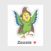Parrot als Tovenaar met Pet Sticker (Vel)