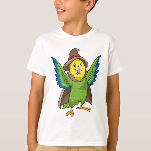 Parrot als Tovenaar met Pet T-shirt (Voorkant)