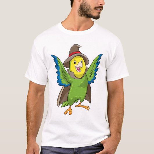 Parrot als Tovenaar met Pet T-shirt (Voorkant)